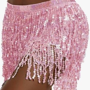 Pink sequin skirt / belly dance skirt